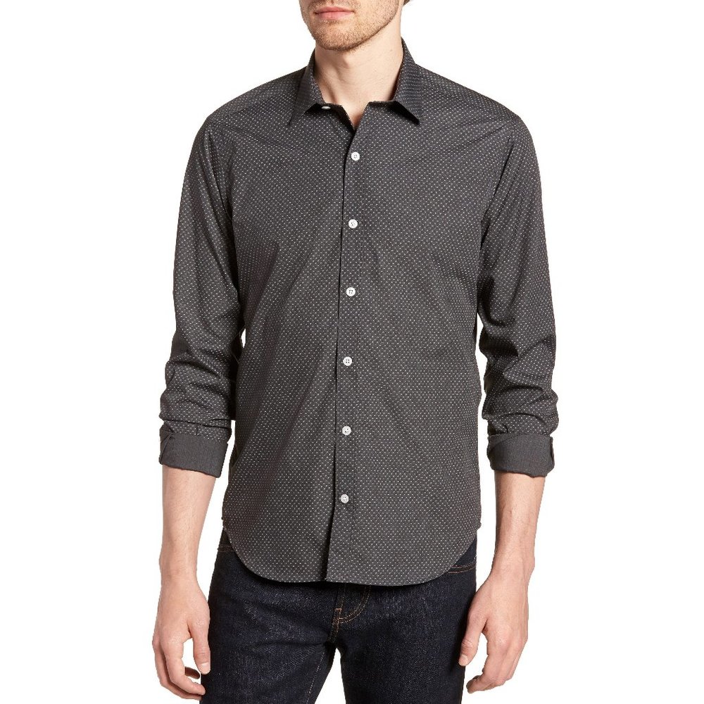 NEW Jeff Dana Point Novelty Trim Fit Sport Shirt